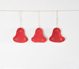 Christmas Bells Felt Ornaments (set of 3)