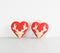 Christmas Reindeer Heart Felt Ornaments (Set of 2)