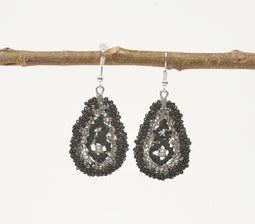 Chrome Funk Beaded Drop Earrings