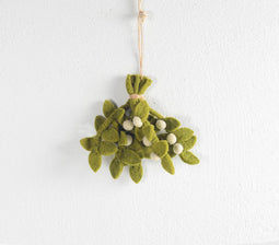 Christmas Mistletoe Felt Ornaments (set of 2)