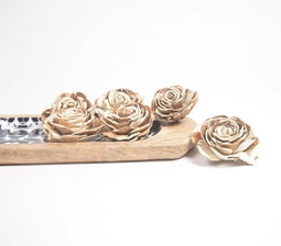 Champagne Rose shola wood flowers (set of 6)