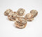 Champagne Rose shola wood flowers (set of 6)