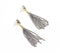 Chrome Bead Tasseled Drop Earrings