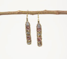 Chrome Party Beaded Dangle Earrings