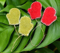 Christmas Mitten Felt Ornaments (set of 2)
