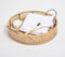 Classic Circular Handwoven Cane & Iron Tray