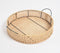 Classic Circular Handwoven Cane & Iron Tray