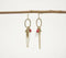 Clear Pencil Stone & Metallic Link Dangle Earrings