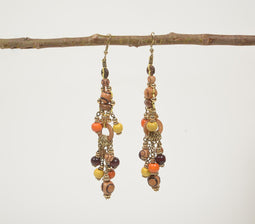 Cluster Beads Dangle Earrings