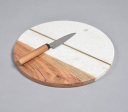 Colorblock Acacia Wood & Marble Chopping Board