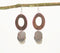 Coined on Wood Dangle Earrings