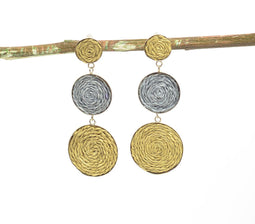 Coiled Raffia Dangle Earrings