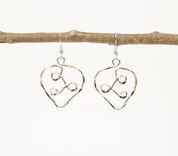 Coiled Heart Minimal Metallic Earrings