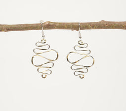 Coiled Shimmy Metallic Dangle Earrings