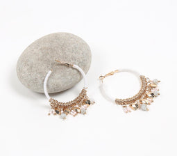 Cluster Charms & Beaded Hoop Earrings