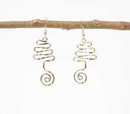 Coiled Minimal Metal Dangle Earrings
