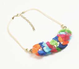 Colorpop Tasseled Necklace with Bone Beads