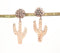 Copper-Toned Brass Floral-Cacti Drop Earrings