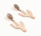 Copper-Toned Brass Floral-Cacti Drop Earrings