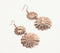Copper-Toned Brass Floral Dangle Earrings Q