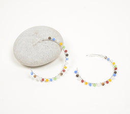 Colorpop Glass Beads Hoop Earrings
