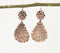 Copper-Toned Brass Floral Drop Earrings