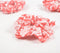 Coral Floral Block printed Scrunchie hair ties set of 3