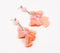 Coral Pink Beaded & Tasseled Drop Earrings