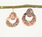 Copper-Toned Brass Floral Dangle Earrings