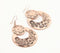 Copper-Toned Brass Floral Dangle Earrings