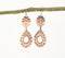 Copper-Toned Brass Antique Floral Dangle Earrings