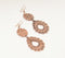 Copper-Toned Brass Antique Floral Dangle Earrings