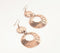 Copper-Toned Brass Floral Dangle Earrings Q1