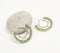 Cotton Thread-Wrapped Iron & Glass Beads Huggie Earrings