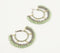 Cotton Thread-Wrapped Iron & Glass Beads Huggie Earrings