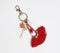 Crimson Tasseled & Boho Charm Keychain