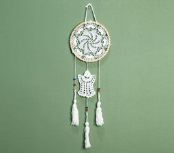 Crochet Ivory Windmill Dreamcatcher