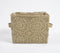 Crochet Khaki Cotton Foldable Storage Hamper