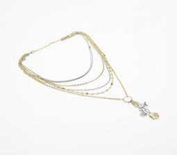 Dual-Toned Metal Multi-Strand Necklace