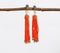 Czech Seed Beads Coral Drop Earrings