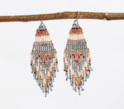 Czech Seed Beads Multicolor Dangle Earrings