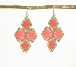 Dazzling Diamonds Metallic Resin Earrings