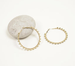 Dazzling Stone Encrusted Hoop Earrings