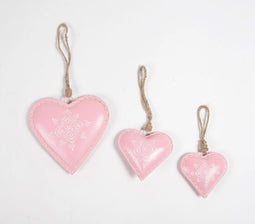 Deco Pastel Pink Hanging Hearts (Set of 3)
