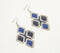 Diamond-Shaped Blue-Black Dangle Earrings
