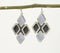 Diamond-Shaped Greyscale Dangle Earrings