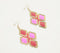 Diamond-Shaped Pink Dangle Earrings