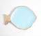 Distress Blue Fish-Shaped Mango Wood Platter