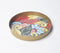 Dramatic Floral Enamelled Metal Round Tray