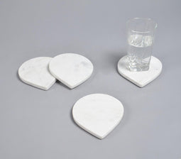Droplet-Shaped Marble Coasters (Set of 4)